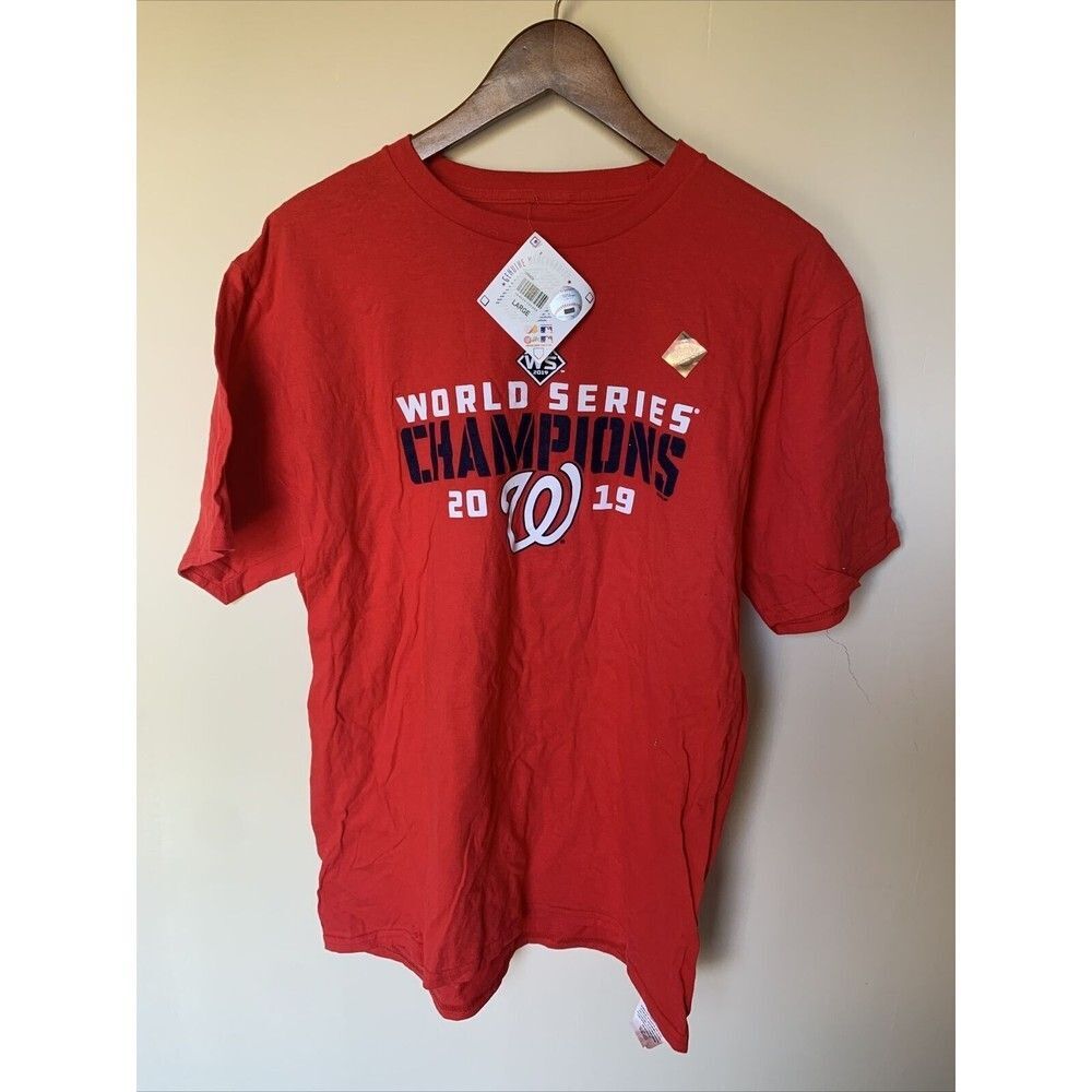 Washington Nationals 2019 WORLD SERIES CHAMPIONS Club T-Shirt - Red Large NWT